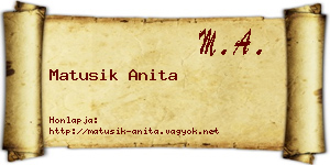 Matusik Anita névjegykártya
